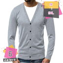 500円OFFクーポン カーディガン ストレッチ ニット カーディガン メンズ Vネック カーディガン カットソー 生地 無地 カジュアル アウター オフィス ...