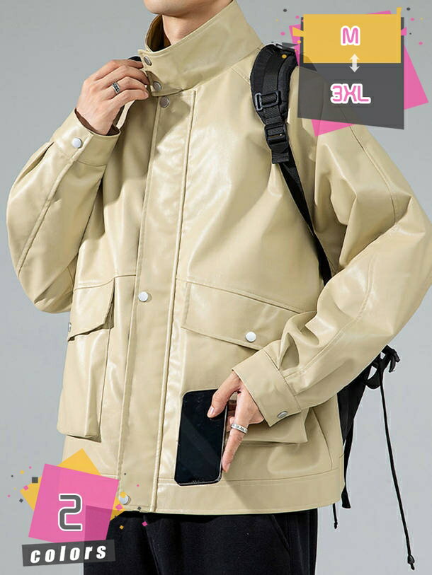 革ジャン メンズ レザージャケット 秋冬 ライダースジャケット ラペル 厚手 レザーコート バイクジャケット ファスナーポケット スリム アウター 革ジャケット ジップアップ 防風 防寒ジャケット メンズジャケット 大きいサイズ メンズ カジュアル mdnat