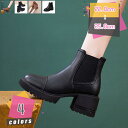 1000円OFFクーポン レディース ショートブーツ 厚底 サイドゴア サイドジップ 太めヒール 柔らかい 歩きやすい 美脚 ブーツ レディース サイドゴアブー...