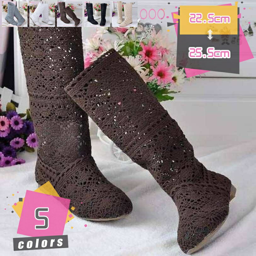 300円OFFクーポン レースロングブーツ ブーツサンダル シューズ ロングブーツミディアムブーツ レディ..