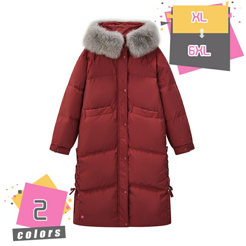 2000円OFFクーポン ダウンコート レディース ロング コート ダウンジャケット アウター 上着 大きいサイズ フード ベンチコート マキシ丈 長袖 シンプル カジュアル エレガント ナチュラル 無地 体型カバー 暖かい 防寒 防風 大人 あったか mdnat