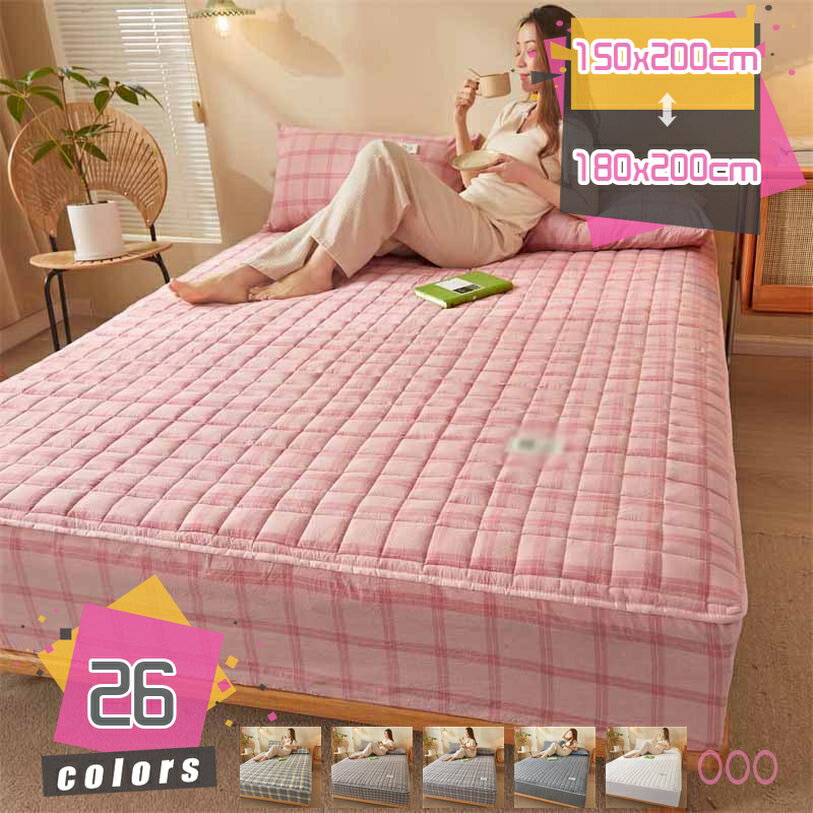 快適 水洗いボックスシーツ 毛布パッド お肌優しい やわらかい 綿 春・夏・秋 柔らかな肌触り 敷きパッド おしゃれ 通気 ズレ防止 清潔 湿気取り べっどぱっど 暖房対策 寝具 ボックスシーツ ズレない ふわふわ加工 洗える敷きパッド mdnat
