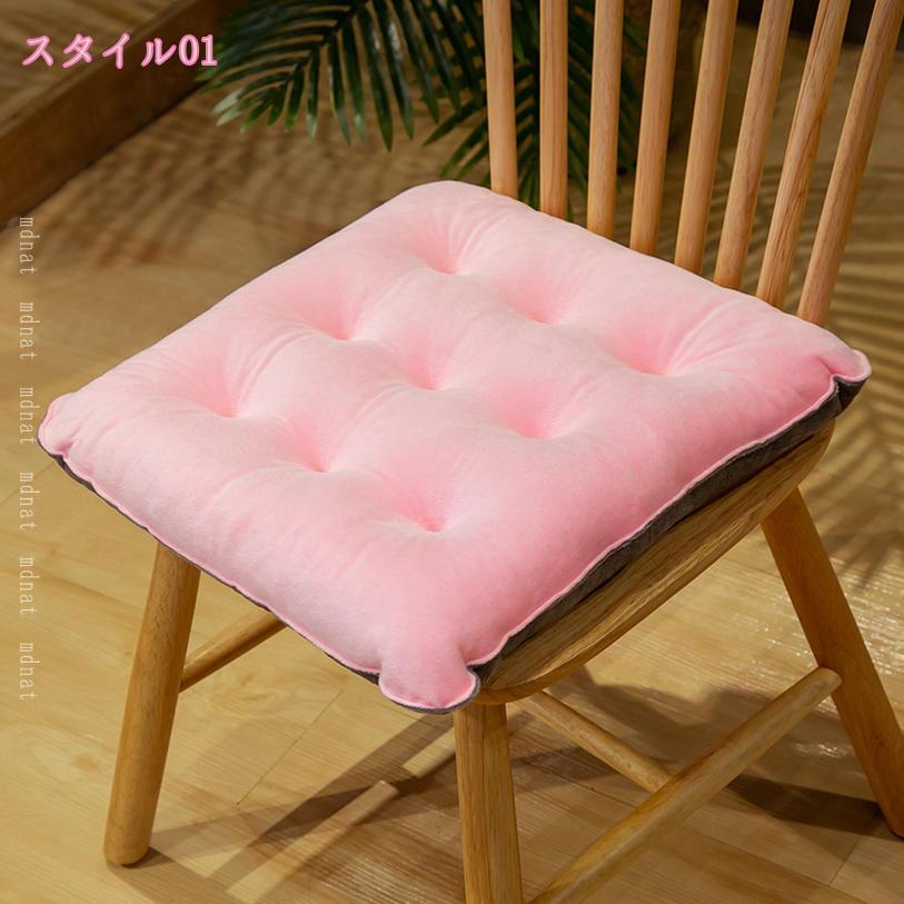 300円OFFクーポン 北欧風 座布団 フロアクッション 丸型 四角 チェアパッド 椅子用 チェアクッション 和室 紐付き おしゃれ シンプル ふわふわ 可愛い 厚め 疲れない シート オフィスチェア用 ダイニングチェア ワークチェア 学習椅子 体圧分散 mdnat [2]
