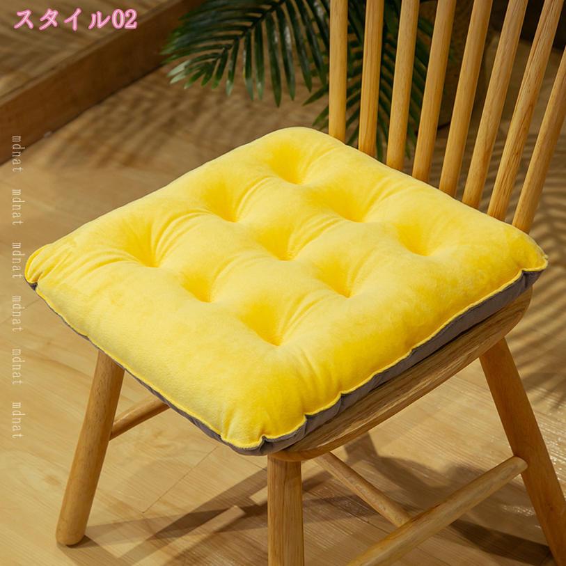 300円OFFクーポン 北欧風 座布団 フロアクッション 丸型 四角 チェアパッド 椅子用 チェアクッション 和室 紐付き おしゃれ シンプル ふわふわ 可愛い 厚め 疲れない シート オフィスチェア用 ダイニングチェア ワークチェア 学習椅子 体圧分散 mdnat [3]