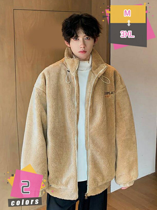 アウター メンズ 冬 ボア ジャケット メンズ フリース メンズ ボア ブルゾン メンズ ボア パーカー メンズ ボアパーカー ボアブルゾン ボアジャケット オーバーサイズ ジップパーカー ファッション