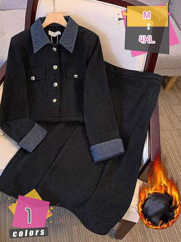 スカートスーツ レディース 2点セット 大きいサイズ セットアップ ロング 長袖 春秋冬 ゆったり オシャレ フォーマル トップス お出かけ 通勤 通学 旅行 ...