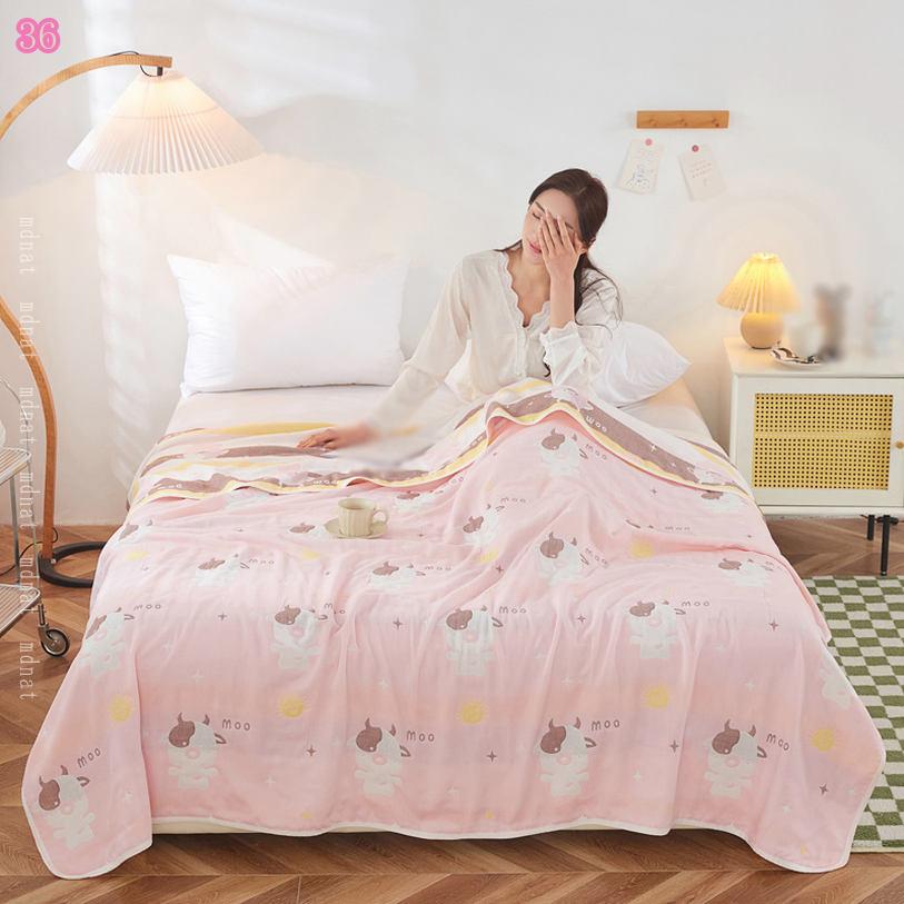 TandMの800円OFFクーポン ハーフ ケット 夏 軽量 ガーゼ さらさら 吸湿性 ガーゼケット 夏用 綿100% やさしい お昼寝 肌掛け やわらか 通気 洗える ソファーベッド用 かわいい 接触冷感 保育園 オフィス用 ひざかけ 昼寝ケット ふんわり 柔らか 北欧 ブランケット mdnat｜アングル2