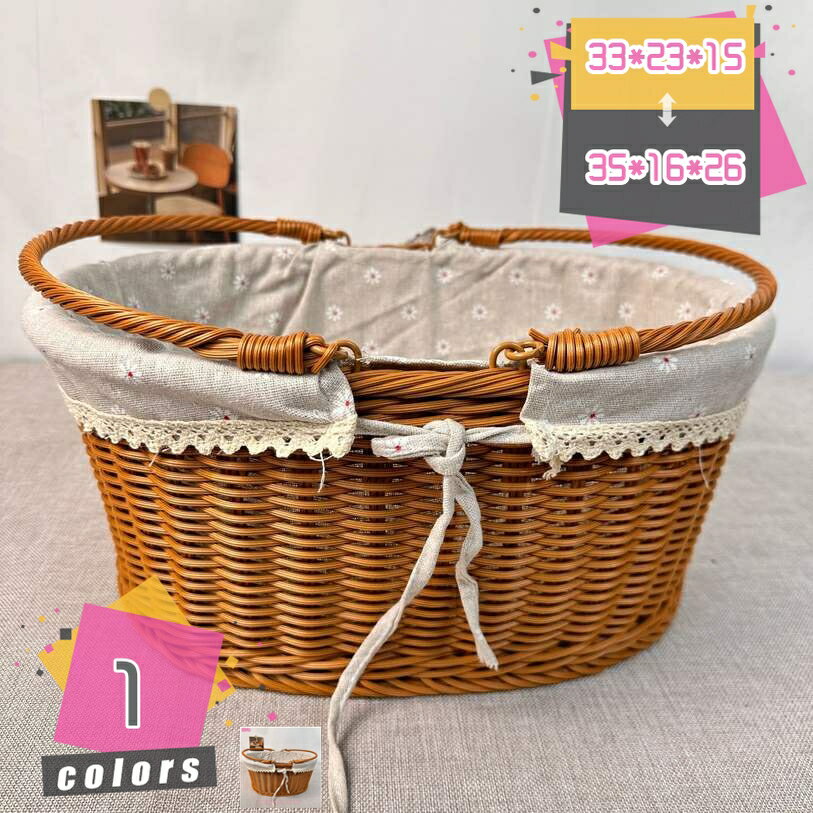 かご バスケット おしゃれ かわいい ピクニックバスケット ランチボックス ピクニック かごバッグ おしゃれ 買い物かご 手持ちかご 北欧 インテリア 荷物入れ 小物 編みかご 持ち手 籠バッグ mdnat