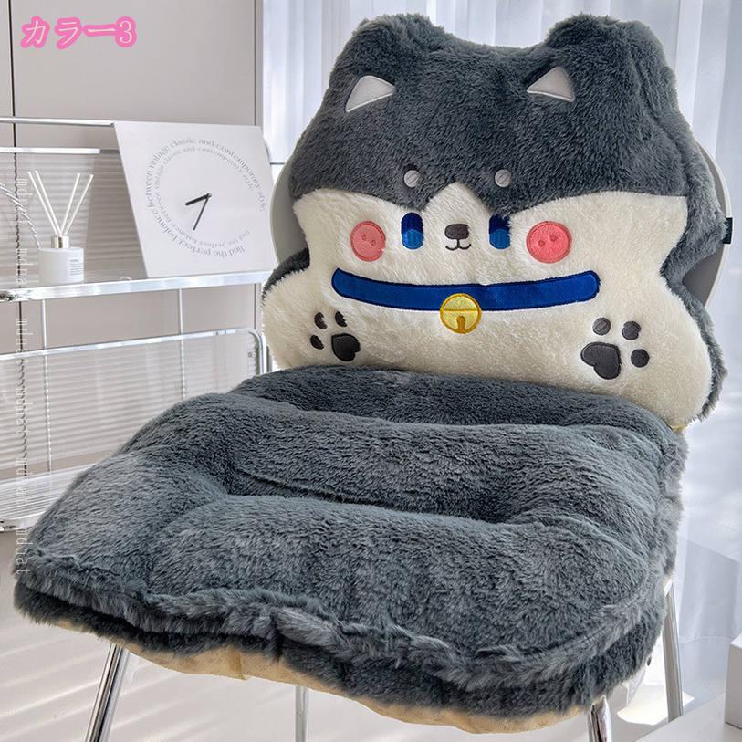 1000円OFFクーポン 背もたれ付き シートクッション ひも付き 動物型 座布団 座面クッション 多機能 ソファー用 椅子用 車用 会社 オフィス フロアクッション 可愛い 低反発座椅子 腰枕 ふわふわ 柔らかい チェア パッド クッション mdnat [3]