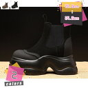 2000円OFFクーポン ブーツ レディース サイドゴア 厚底 ボリュームソール 美脚 スタイルアップ 軽量 シンプル 歩きやすい 履きやすい 合成皮革 PUレ...