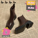 2000円OFFクーポン 軽量 厚底 デザインソール サイドゴア ショートブーツ レディース サイドゴアブーツ ブーツ 歩きやすい チャンキーヒール スクエアト...