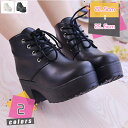 777円OFFクーポン ショートブーツ 厚底 太ヒール レースアップ レディース 靴 紐 軽量 ブラック ホワイト ブーツ エンジニアブーツ 編み上げブーツ ハ...