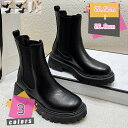 1000円OFFクーポン サイドゴアブーツ 耐水サイドゴアブーツ レディース ブーツ ショート丈 チェルシーブーツ サイドゴア 秋冬靴 厚底靴 ラウンドトゥ 身...