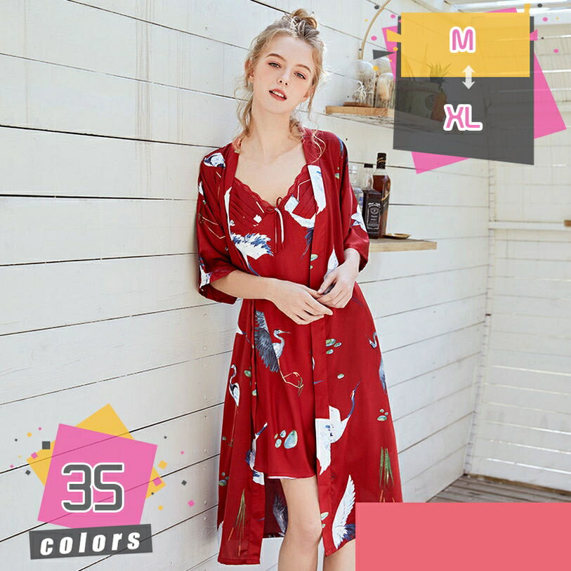 Negligees - 女性用 バスローブ 浴衣式 レディース 着物風ルームウェア ショート 部屋着 寝間着 サテン生地 セクシー 前開き 純色 無地 お風呂上がり 夫婦 カップル 部屋 吸汗 吸水 速乾 mdnat