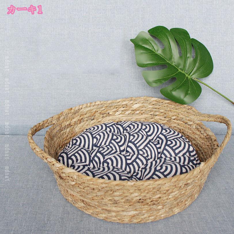 500円OFFクーポン ペットベッド 猫ベッド 夏用 手編み ラタン犬猫用ベッドペットソファ ペットマット クッション付き 涼しい 通気性 ベッド ペット休憩所 夏用 爽やか インテリア 編み上げ 水洗い 猫寝床 爪とぎ 柔らか ペット用品 mdnat