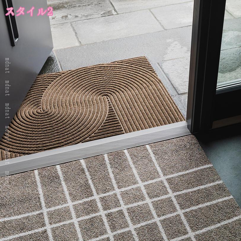 玄関マット 屋外 屋内 泥落とし WELCOME ループマット 幾何学柄 モダン 自由にカット可 洗える 耐磨耗性 ドアマット 年中使える 滑り止め げんかんまっと 屋外用ドアマット ベランダ フロア アウトドア 家庭用 泥落としマット mdnat