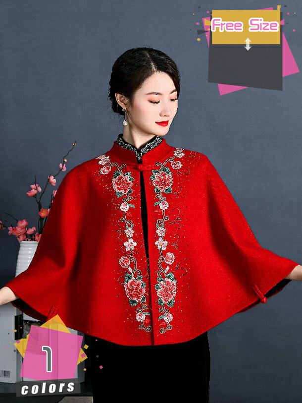 2000円OFFクーポン フェイクファー刺繍ショール アウター マント スカーフ エレガントな女性の厚いショール 秋冬 スカーフ ボレロ ドレス ケープ ファー 結婚式 レディース ショール 肩掛け ウェディング 白 赤パーティー mdnat