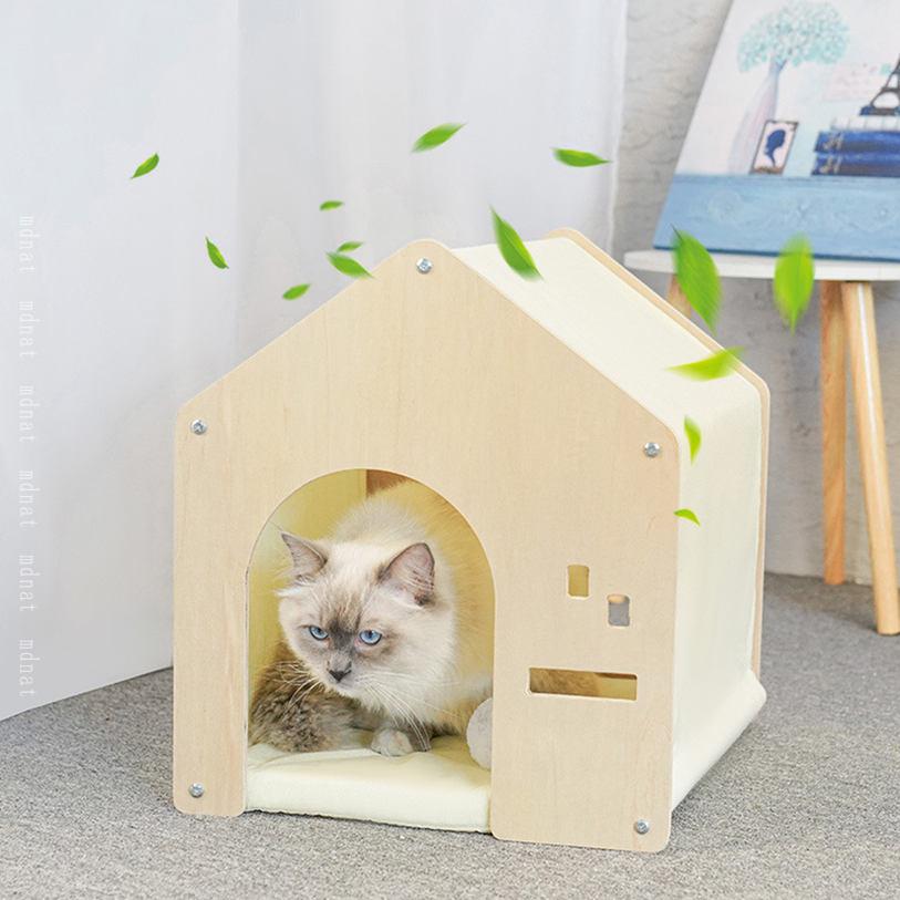 500円OFFクーポン 和式 犬小屋 暑さ対策 フワフワ 木製 猫ハウス 清新な 犬ベッド ...