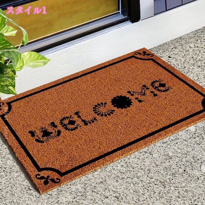 500円OFFクーポン 玄関マット 屋外 ココヤシ風 PVC オシャレ ウェルカムマット ド...