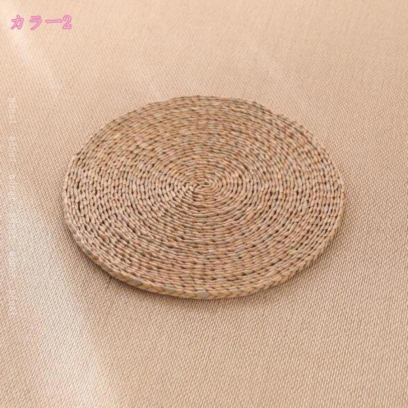 300円OFFクーポン い草 座布団 北欧 丸 瞑想用 クッション 椅子用 天然草マット 丸座布団 和室 坐禅 座蒲 寝具 縁側 畳クッション フローリング おしゃれ 薄い 筵パッド 出窓 バルコニー 和室 丸形 手作り 円座 和座布団 お尻が痛くならない mdnat [2]