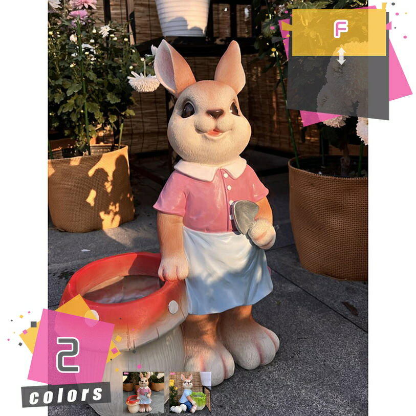 1000円OFFクーポン ガーデニング オブジェ 大きい 置物 アニマル うさぎ 動物 オーナメント 癒しグッズ 可愛い オブジェ 花壇の置物 庭に置く おしゃれ 屋外装飾 オーナメント ガーデニング置物 芝生 園庭 アウトドア デコレーション mdnat