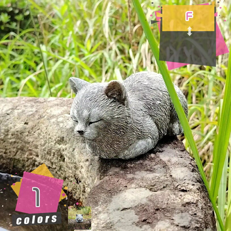 500円OFFクーポン ガーデンオブジェ 猫 オブジェ 樹脂製 工芸品 玄関 置き物 アニマル ガーデニング置物 かわいい 芝生 庭のオーナメント 園庭 階段 屋外 デコレーション 庭オブジェ ガーデニング雑貨 アウトドア ガーデン 耐久性 mdnat