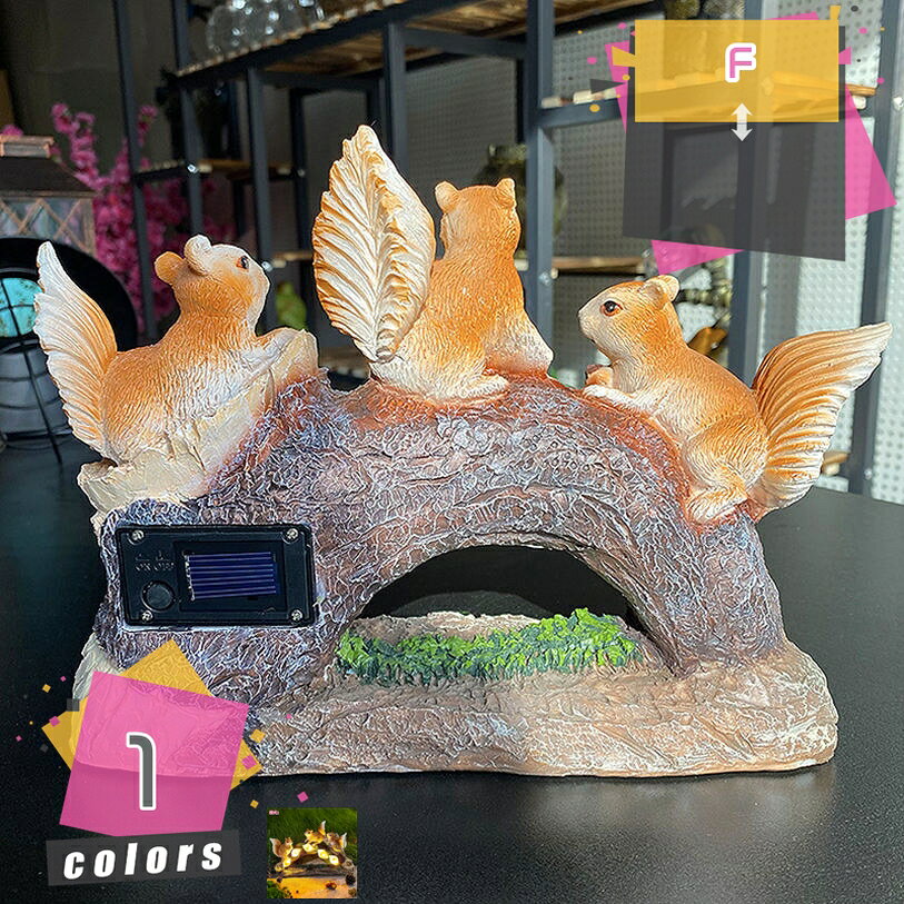 メイン素材：レジン【動物デザイン】：小動物の形の太陽の屋外装飾ライトは、ユニークな視覚的な楽しみを提示するために慎重に設計されており、暖かいLEDライトを使ってロマンチックな雰囲気を作ります。【幅広い用途】：屋外テラス、庭、ポーチ、芝生、小道、私道など、完全な日光にさらされるあらゆる場所に適しています。【使いやすい】：単に像の電源を入れて、その日中は「開く」位置に保ちます。太陽電池パネルは日中に課金され、夜間に自動的に点灯します。【耐候性/雨水】：あらゆる種類の天候に適しており、屋外暴露や雨天による不便について心配しないでください。【ギフト】：プレゼントとして、友人に贈るのはいい選択です。ガーデンソーラーライト 動物 このガーデンライトであなたの庭を照らしてください。 □【さまざまなシーンで使用可能】 裏庭、庭、木、花、花壇、フェンス、通路など、多用途で多目的に最適な庭の装飾です。 また玄関に置くことでカラフルで明るくなり、外出前や帰宅後の癒しになります。 □【ギフト】 かわいい彫像はクリスマス、感謝祭、誕生日など、友人、家族、休日への素晴らしいプレゼントです。 1、☆☆☆☆☆☆☆ 商品詳細 材質：ポリレジン樹脂・ソーラーパネル 点灯時間：約6時間※充電環境により異なる センサー：明暗センサー 組立て：完成品 2、☆☆☆☆☆☆☆ 商品の説明 昼間の日差しで蓄電し、夜はやわらかな光でお出迎え。 この子がいるだけで寂しいが一変します。 3、☆☆☆☆☆☆☆ 明暗センサーにより、暗くなるとに自動的にオンになり、明るくなるとオフになります。 太陽光の下で充電するためにスイッチを屋外に置く前に、スイッチをオンにすることに注意してください。 日中の光が受ける太陽光がしっかりと当たる場所で充電してください。 4、☆☆☆☆☆☆☆ 本製品は完全防水ではございません。 多少の雨や水撒きは問題ございませんが、長時間の雨ざらしや底部が浸水する恐れがある場所での設置は故障の原因となりますのでお控えください。 大雨や台風、梅雨時期は屋内に入れていただくことをお勧めします。 5、☆☆☆☆☆☆☆ ※製造工程上、塗装の仕上がりに個体差がございます。 ※商品の画像はできる限り実物に近づけるよう配慮しておりますが、お使いのモニターやご覧になる環境によりましてはカラーの見え方に差が出る場合がございます。ご了承くださいませ。 6、☆☆☆☆☆☆☆ ガーデン 置物 庭に置く 動物 樹脂 おしゃれ ガーデン置物屋外おしゃれ 庭の置物 オブジェ ガーデニング雑貨 屋外 ガーデニング 庭 ガーデンオーナメント アニマル 屋外インテリア かわいい 庭のアート ベランダ 玄関 庭に置く動物の置物 庭のオブジェ置物 ガーデニングおしゃれ庭置物 可愛い インテリア 屋外用彫像 ガーデンライト 置物ライト本ページの内容はあくまで参考資料です。実際の商品を必ずご確認くだ置物 庭 動物 庭に置く動物の置物 大きい オブジェ 庭のオブジェ置物 ガーデニング雑貨 ガーデニング ガーデニングおしゃれ庭置物 庭のアート 可愛い インテリア 癒し 春 犬ガーデン 置物 庭に置く 動物 うさぎ 猫 ガーデン猫の置物 犬 黒 樹脂 おしゃれ ガーデン置物屋外おしゃれ 天使 天使の置物ガーデン 庭の置物 オブジェ ガーデニング雑貨 大型ガーデニング雑貨 屋外 置物 キノコ ガーデニング 犬 ダックス おしゃれ 庭 オブジェ 動物 ガーデンオーナメント アニマル 屋外インテリア かわいい 庭のアート 置物ライトガーデニング 置物 動物 庭のアート ガーデンオーナメント 猫 猫の置物 家 うさぎ うさぎの置物 ベランダ 大きい 玄関 大型 庭の置物 オブジェ ガーデニング雑貨 ガーデン置物 オブジェ 動物 ガーデンオーナメント アルパカ アニマル 庭 屋外インテリア ガーデニング かわいい おしゃれ リス 北欧 鳥 天使 アヒル うさぎ 犬 屋外用彫像 ガーデンライト