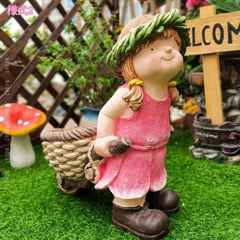 置物 庭 オブジェ ガーデンオーナメント 男の子 飾り物 誕生日 プレゼント ギフト インテリア雑貨 屋外 防水 工芸品 女の子の置物 デコレーション オーナメント かわいい雑貨 庭のアート 玄関 芝生 通路 裏庭 風景 mdnat 3