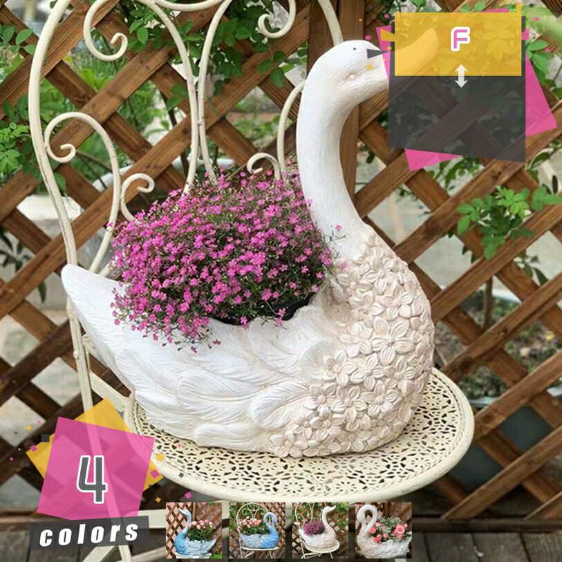 1000円OFFクーポン ガーデンオブジェ 白鳥 オブジェ 植木鉢 置き物 動物 ガーデニング 雑貨 かわいい 癒しグッズ 芝生 園庭 階段 屋外 デコレーション 屋外装飾 庭オブジェ ガーデニング雑貨 庭のオーナメント 雑貨 耐久性 装飾品 mdnat