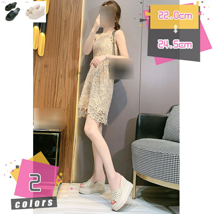 厚底 サボ サンダル ミュール ウェッジ ソール レディース オープントゥ ヒール 11cm 黒 カジュアル シンプル 軽い オフィス サボサンダル ウェッジヒール ヒールサンダル オフィスサンダル 厚底サンダル 脚長 美脚 春夏 mdnat