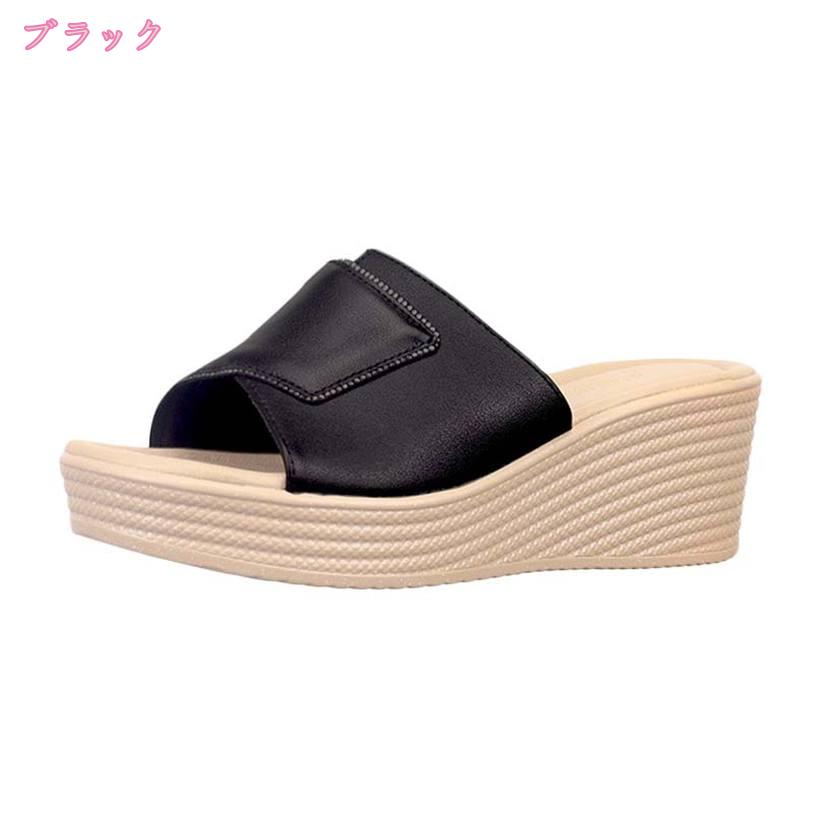 1000円OFFクーポン サンダル レディース 厚底 ミュール 歩きやすい 美脚サンダル おしゃれ 厚底サンダル ウェッジソール 防滑 外履き スリッパ サボサンダル つっかけ 6cmヒール 脚長 ミュールサンダル オフィス 仕事用 カジュアル 日常 mdnat mdnat-10078468 TandM サンプル画像2