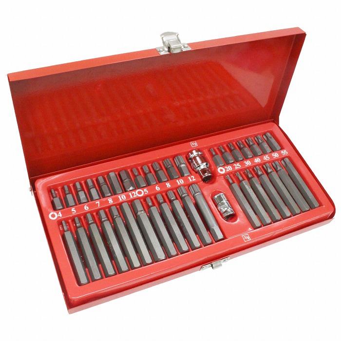 乐天商城 - ビットソケット 40個 トルクス/六角/ヘキサゴン 星型 花型 ヘックス トリプルスクエア 12角 アダプタ 3/8 9.5mm 1/2 12.7mm