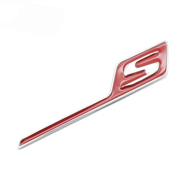 メルセデス ベンツ R AMG GT/A/B/C/E/S/G/CLA/CLS/GLA/GLB/SL 等 エンブレム リア トランク ステッカー S Silver Red