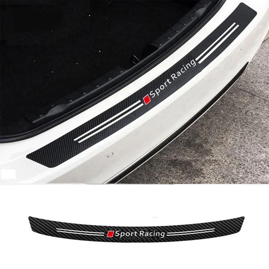 乐天商城 - ステッカー 車 リアバンパー Sport Racing AUDI 90cm 101cm カーボンブラック