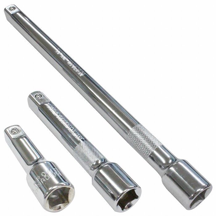 乐天商城 - エクステンション バー 3本 セット 差込角 1/2 12.7mm 250mm 125mm 75mm 工具 車 バイク 整備 ソケット 延長 延長棒 滑り止め