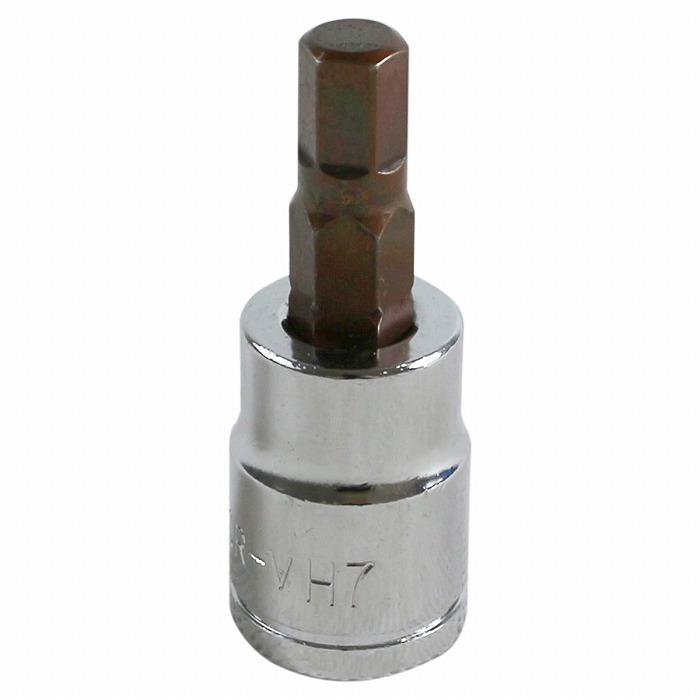 Rakuten - 【楽天スーパーセール】【7mm】3/8 9.5mm 角型 全長50mm ヘックスビット ヘキサゴン ソケット 差し込み角 3/8sq 6角 ラチェット レンチ インパクト