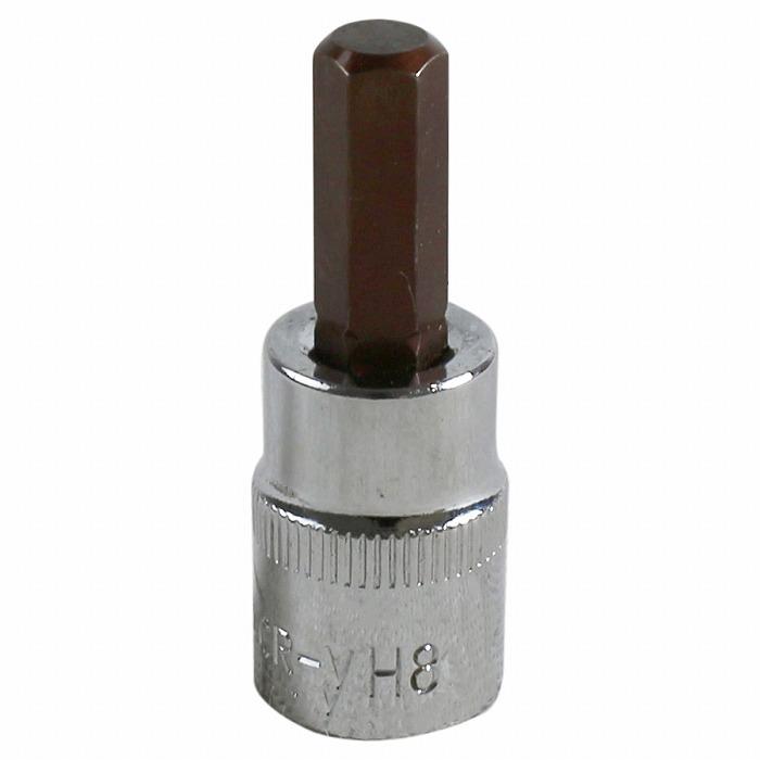Rakuten - 【8mm】3/8 9.5mm 角型 全長50mm ヘックスビット ヘキサゴン ソケット 差し込み角 3/8sq 6角 ラチェット レンチ インパクト