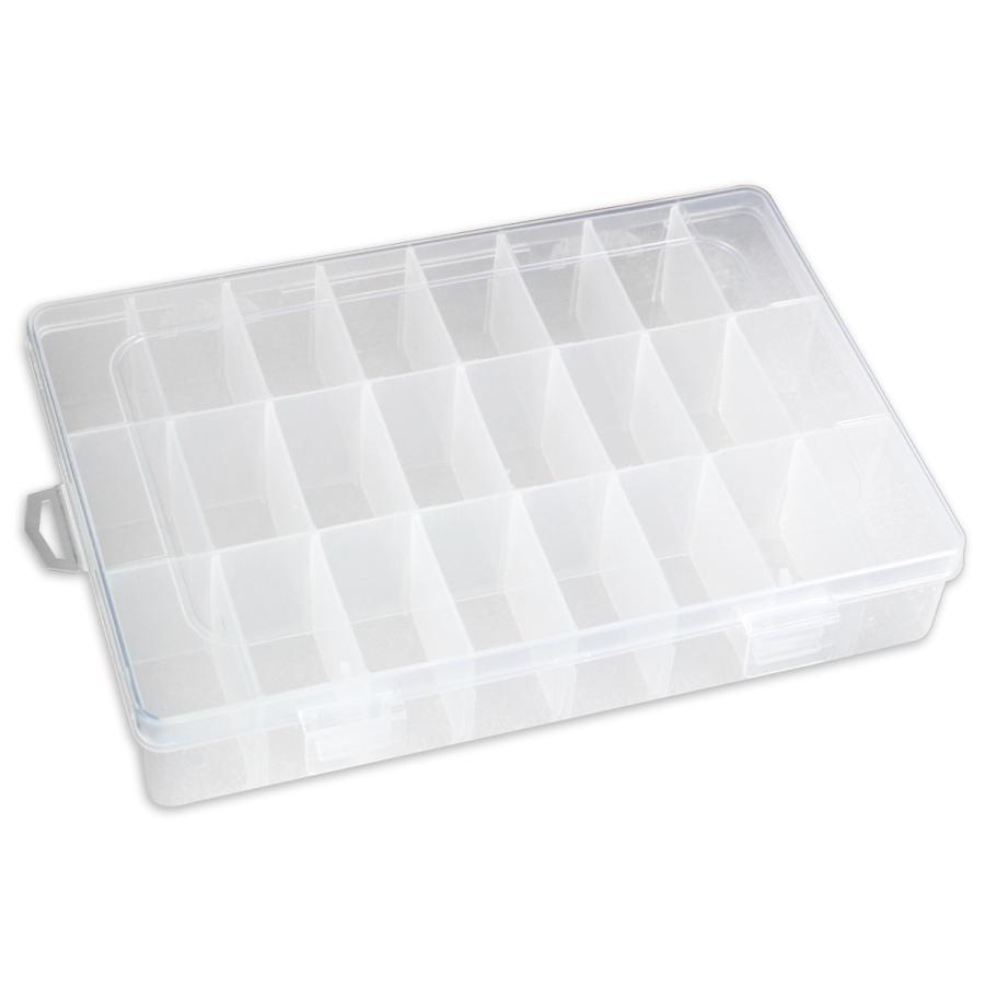 Rakuten - プラスチック パーツボックス 『横19.5cm 奥13.5cm 高さ3.7cm』 最大24口 自由仕切り パーツ 小物 ネジ ネイル ケース ホビー