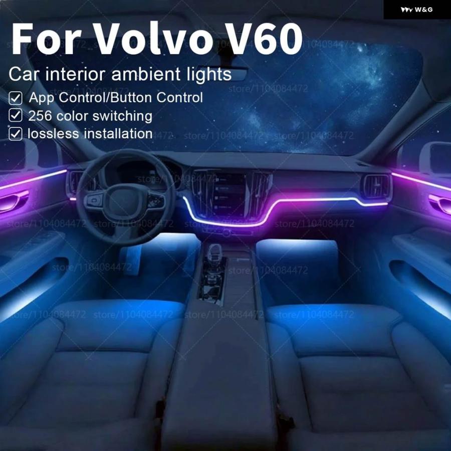 並行輸入品ボルボ V60 SPA 22IN1 RGB 車内アクリル車内 アンビエントライト RGB アクリルストリップ 装飾 ムードアクセサリー
