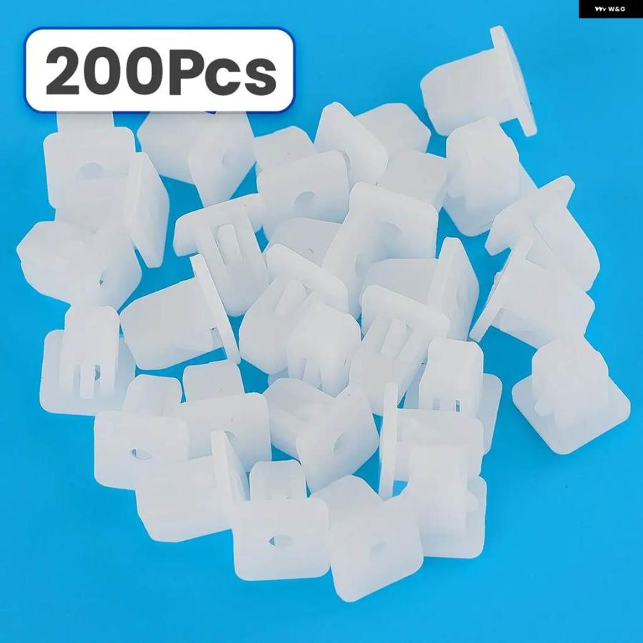 Rakuten - 並行輸入品 200個 車用 バンパー フェンダー プッシュ クリップリテーナーグロメット 8.7MM 角穴 ホワイト プラスチック