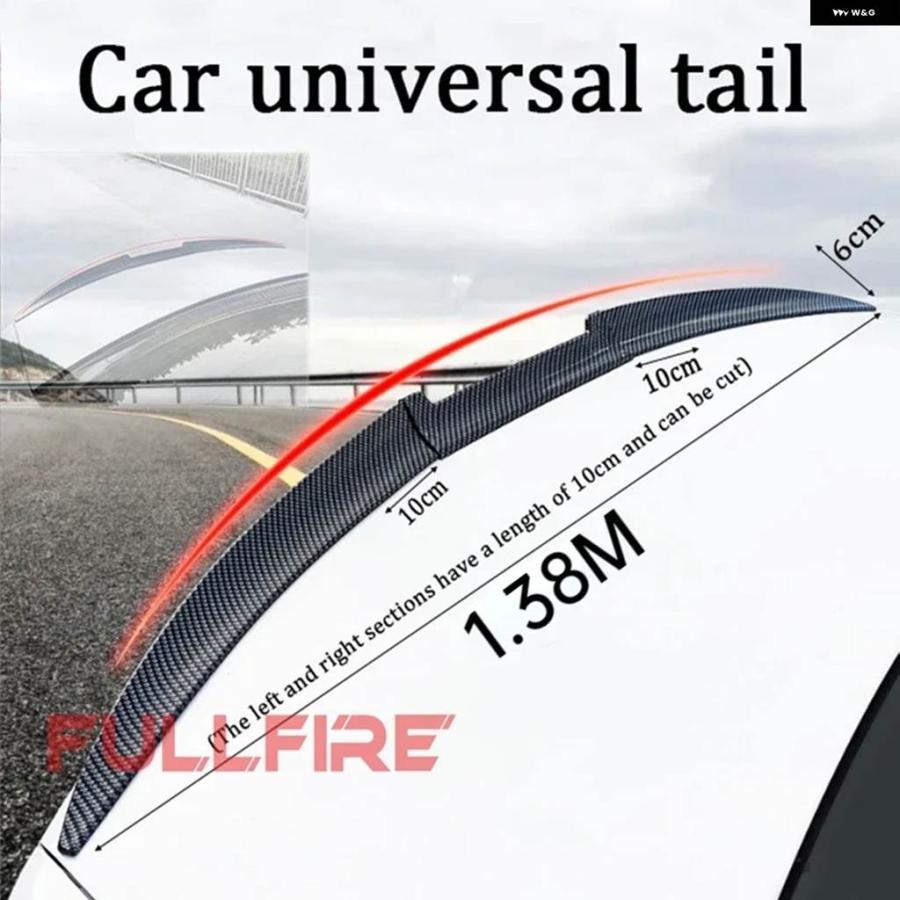 Rakuten - 並行輸入品 車汎用ルーフスポイラー テールスポイラー トランク ウィングDIY RESPOILERポイラーウィングレーシング トランク AUTカーア
