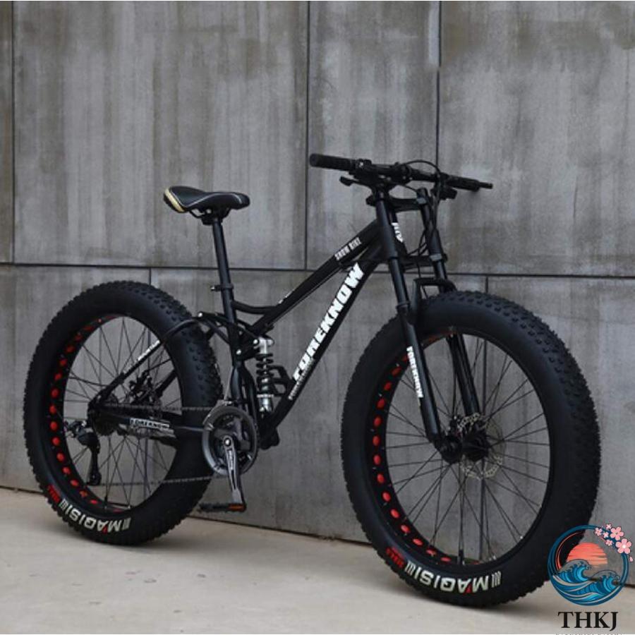 【楽天スーパーセール】メンズマウンテンバイク24 26インチ フルサスペンションマウンテンバイク自転車 ソフトテールデュアルサスペンションファットタイヤバ