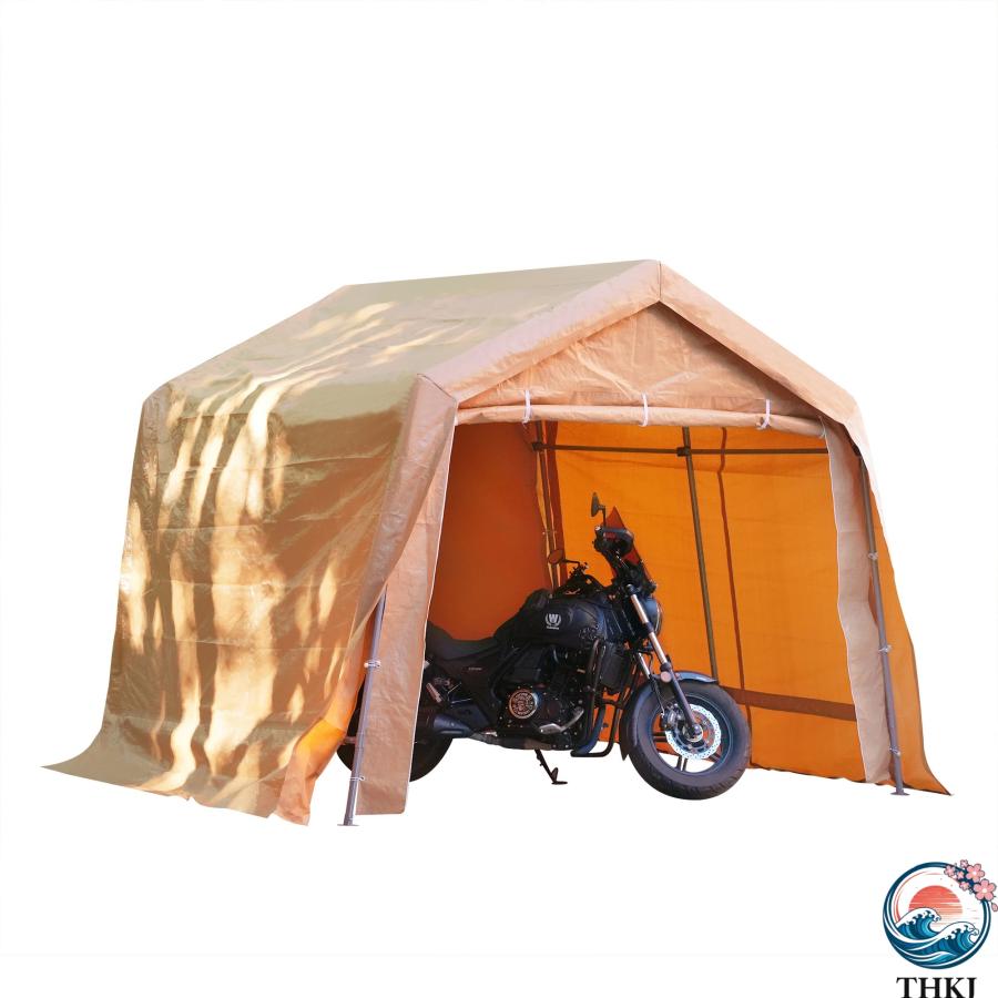 【楽天スーパーセール】UPF50+UVカット&防雨 テント 車庫テント ガレージテント 車庫 お祭り 倉庫 奥3m×幅3.3m×高さ2.56mガレージテント カーポート サイ 使