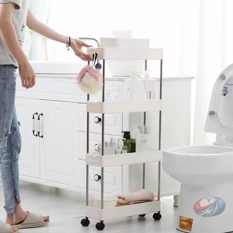 Rakuten - スリムトローリー キャスター付き キッチン隙間収納 晟恒中馳 すき間ワゴン 薄型 ラック 洗面所にも使いやすい 省スペースで頼れる収納