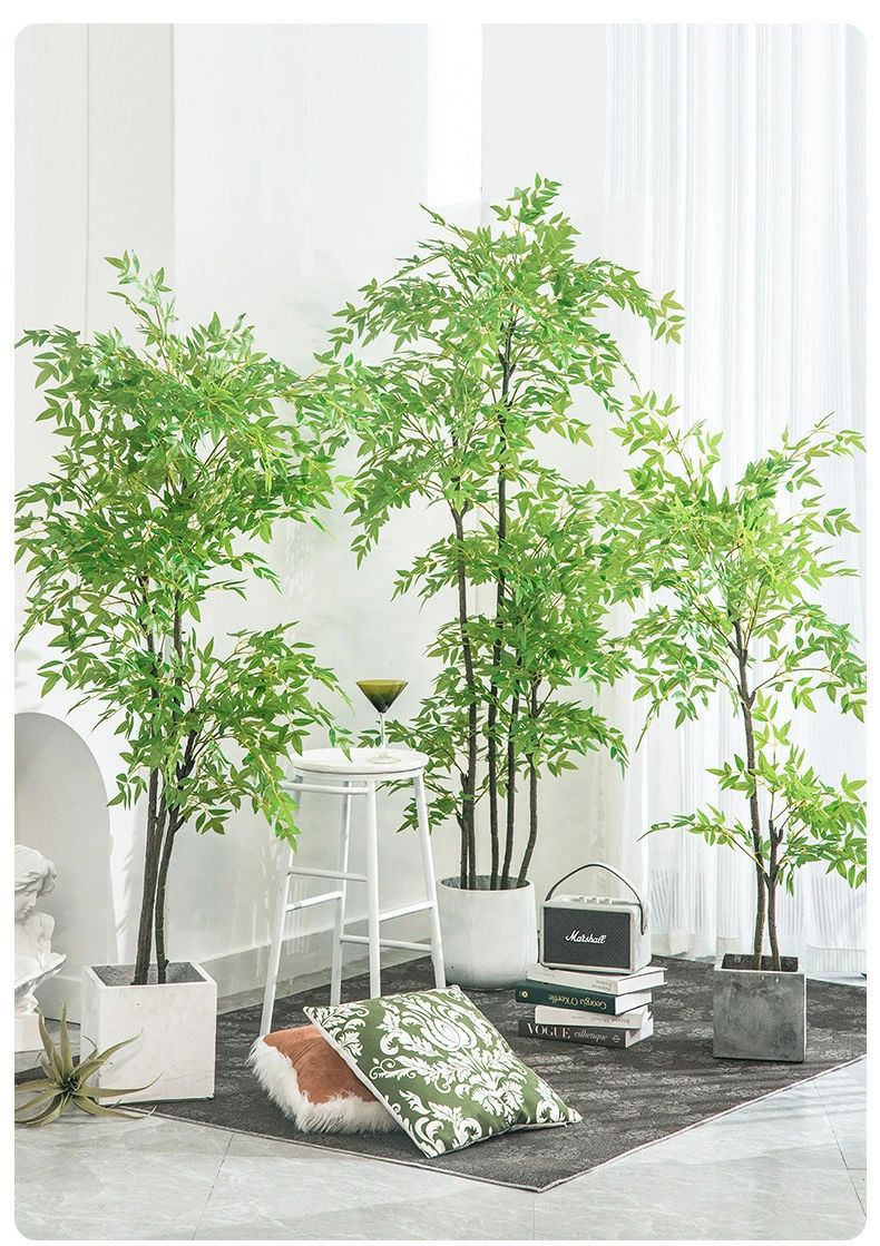 乐天商城 - 人工観葉植物 フェイクグリーン 大型 リアル 造花 ヤシ 葉が垂れると低く 組立式 ナナリーフバスケット フェニックスパームインテリア 優雅 ヤシの繊維付