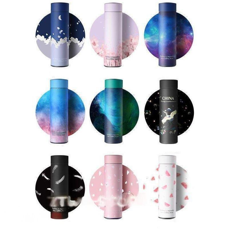 Rakuten - 水筒 保冷 500ML コップ ステンレス 携帯 和風 保寒 持ちやすい 通勤 通学 可愛い ステンレスボトル 保温 プレゼント 旅行 車載用