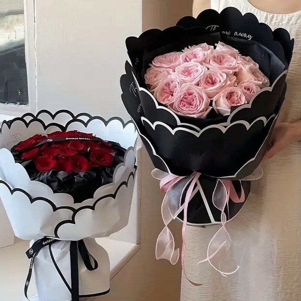 乐天商城 - ラッピングペーパー 花束 フラワー 包装紙 ギフト梱包用 厚手 防水 花屋 ギフト プレゼント 贈り物 誕生日 記念日 バレンタインデー 白 55*30*45 10枚入り