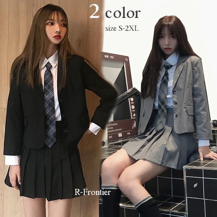 乐天商城 - 卒業式 スーツ 女の子 大きいサイズ 卒服 韓国 制服 フォーマル プレザー 子供服 チェック柄 入学式 小学校 韓国卒業式 プ 4点セット ピアノ発表会