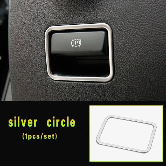 乐天商城 - メルセデス ベンツ GLA CLA A W176 X156 C117 W117 X117等 ハンドブレーキ サイド スイッチ ガーニッシュ パーキング カバー silver cir