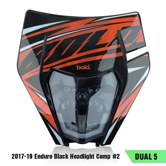 乐天商城 - バイク ヘッドライト フェアリング KTM exc sxf モト F035 新タイプ パワーゾーン KTM 社外 カスタム ヘッドライト カウル Black Comp A